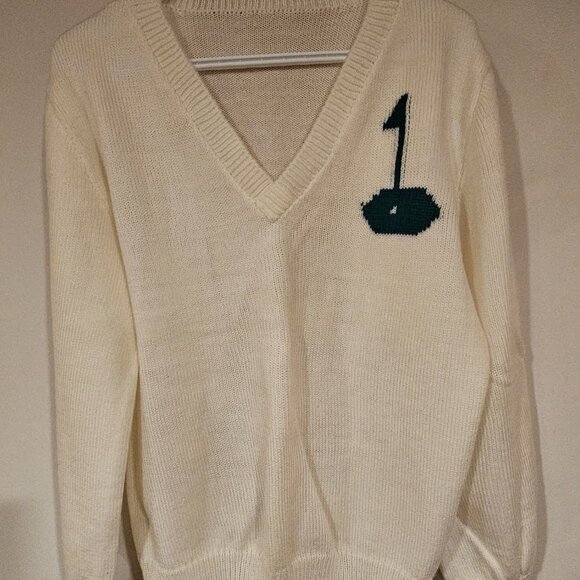 White v neck golf sweater - Picture 3 of 5
